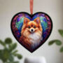 Pomeranian Stained Glass Effect Heart Suncatcher, thumbnail 3 of 5