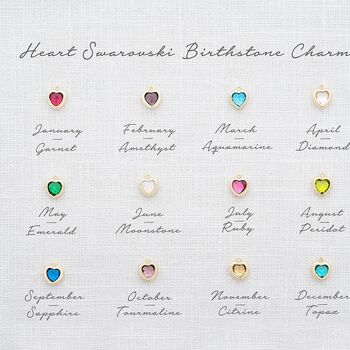 Esme Heart And Heart Birthstone Personalised Necklace, 9 of 12