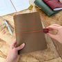 Refillable Leather Journal Cover | A5 Or A6 Travellers Notebook, thumbnail 6 of 11