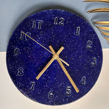 Dark Blue Ceramic Wall Clock, 4 of 7