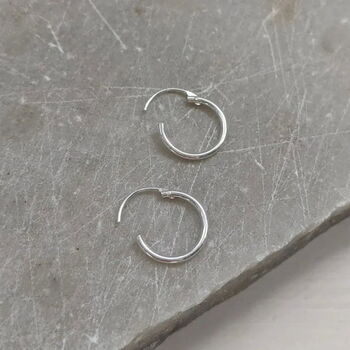 Sterling Silver Micro Hoop Earrings, 3 of 9