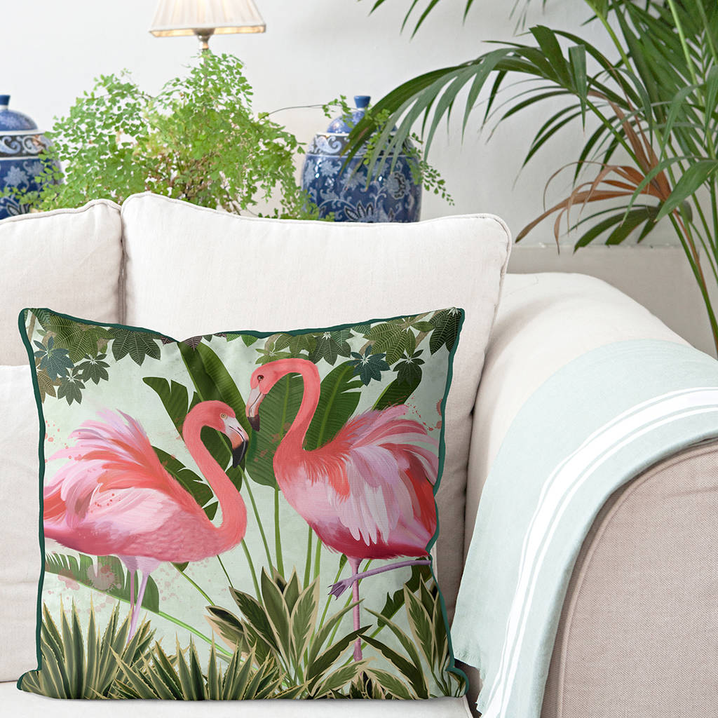 pink flamingo throw pillows