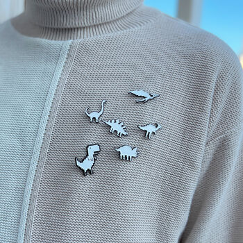 Dinosaur Enamel Pin Badges Stocking Fillers, 6 of 6