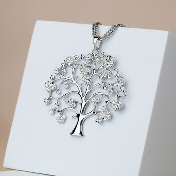 Large Sparkly Tree Pendant Necklace, 4 of 5