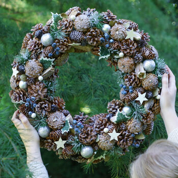 Giant Wild Holly Christmas Wreath And Bow, 6 of 6