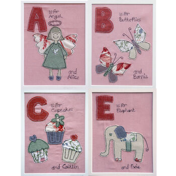 Personalised Girls Alphabet Embroidered Picture Gift, 5 of 12