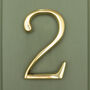 Premium Floating Plain House Numbers In Brass Finish, thumbnail 7 of 12