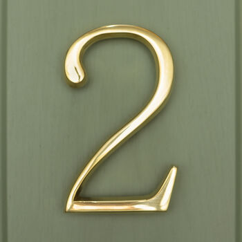 Premium Floating Plain House Numbers In Brass Finish, 7 of 12