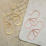 Geometric Oval Wire Sterling Silver Hoop Earrings, thumbnail 2 of 4