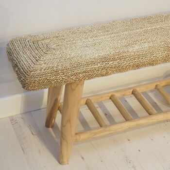 Wicker Bench With Shelving, 8 of 9