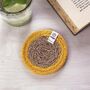 Respiin Set Of Six Seagrass And Jute Coasters Brights, thumbnail 7 of 11