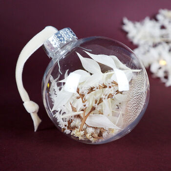 Bauble Of Dried Flowers 'Selene' White Tree Decoration, 2 of 6