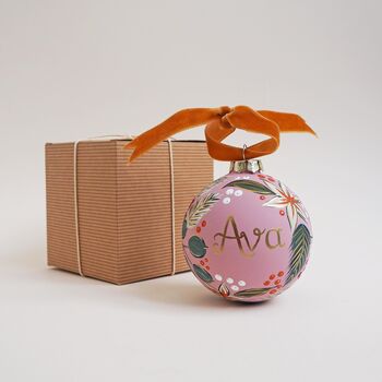Personalised Hand Painted Floral Baubles, 7 of 12