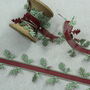 Red Acorn Ribbon With Green Leaves. Five Or 10 Meters, thumbnail 2 of 6