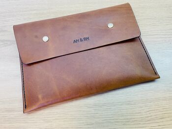 Personalised Tan Leather A5 Travel Documents Wallet, 12 of 12