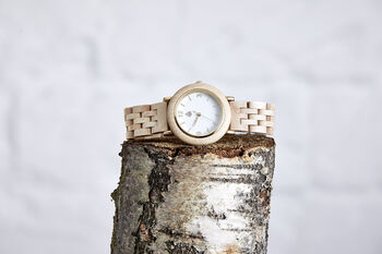 Womens Wristwatch Beige Wood Watch, Sustainable Watch, 7 of 7