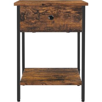 Nightstand Bedside Side Table With Drawer And Shelf, 6 of 9