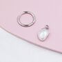 Sterling Silver Irregular Shaped Baroque Pearl Dangle Hoop Earrings, thumbnail 6 of 12