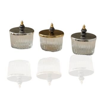 Handmade Set Of Three Lidded Glass Bowls, 2 of 2