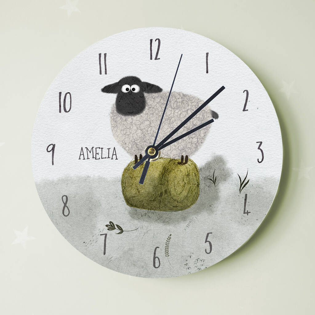 Farmyard Sheep Personalised Clock, 1 of 4