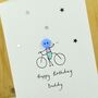 Personalised 'Button Cyclist' Handmade Card, thumbnail 1 of 4