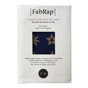 Fabric Gift Wrap Reusable Furoshiki Midnight Snowflakes, 4 of 6