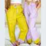 Lavender/Mustard Cotton Pyjama Set With Scrunchie, thumbnail 2 of 3