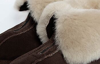 Genuine Sheepskin Slippers With Zipper Brown, 3 of 5