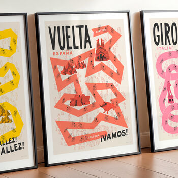 Vuelta Grand Tour Cycling Poster, Art For Cyclists, 8 of 9