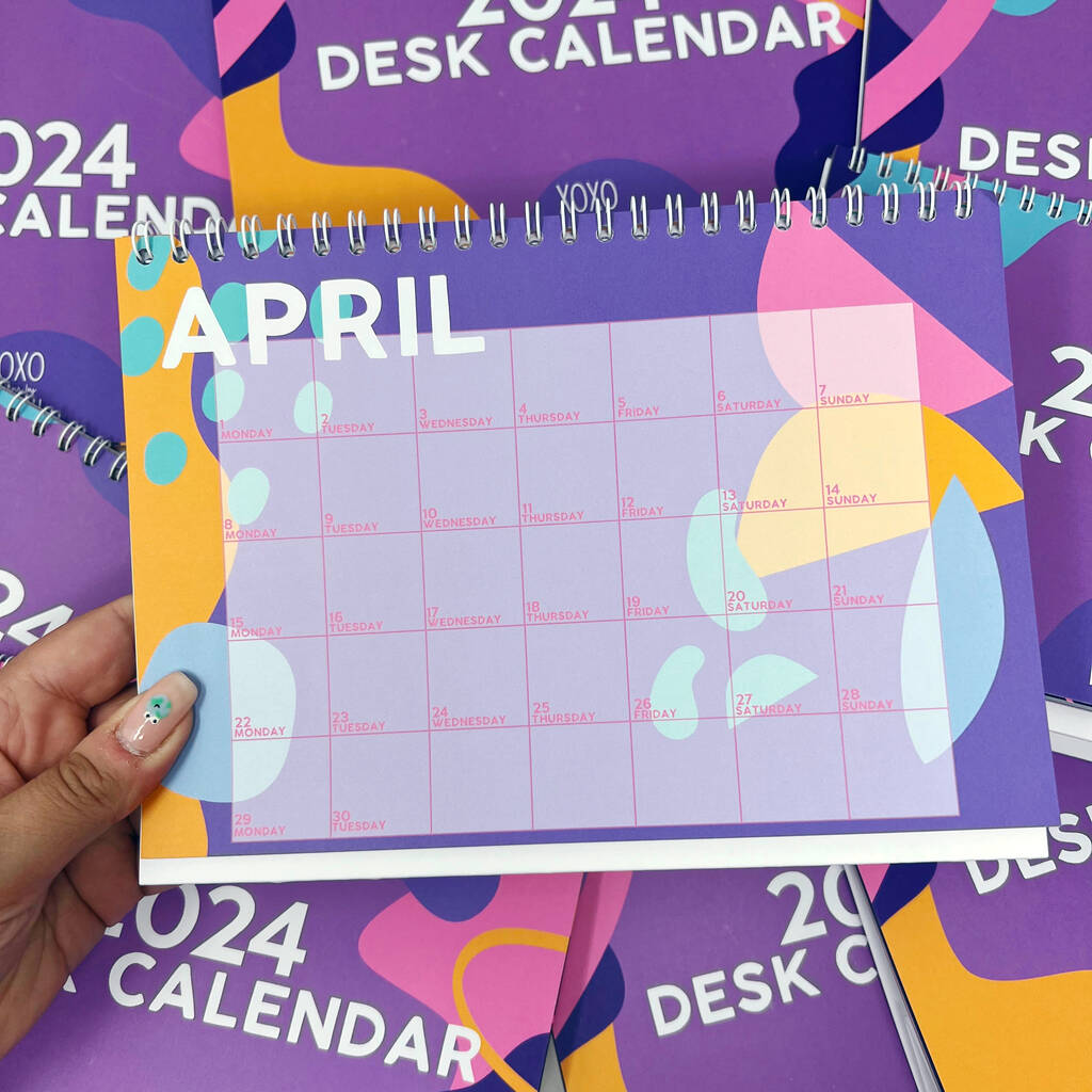 2024 Colourful Patterned A5 Desk Calendar By Xoxo Designs by Ruth