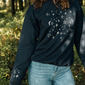 Embroidered Christmas Night Sky Sweater, 4 of 5