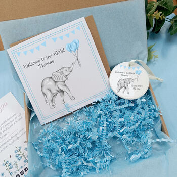 Personalised New Baby Elephant Gift Set, 3 of 9