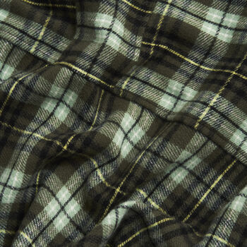 Cathy Green Check Hooded Scarf, 7 of 7