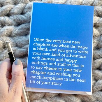 'Cheers To Your New Chapter' Card For New Beginnings, 2 of 2