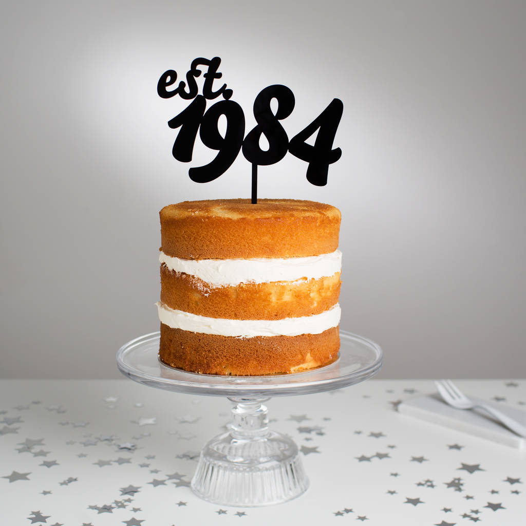 Personalised Retro Year Established Cake Topper, 1 of 5