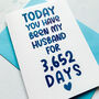 Personalised Days You've Been My Husband/Wife Card, thumbnail 5 of 7