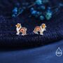 Sterling Silver Enamel Collie Dog Stud Earrings, thumbnail 3 of 12