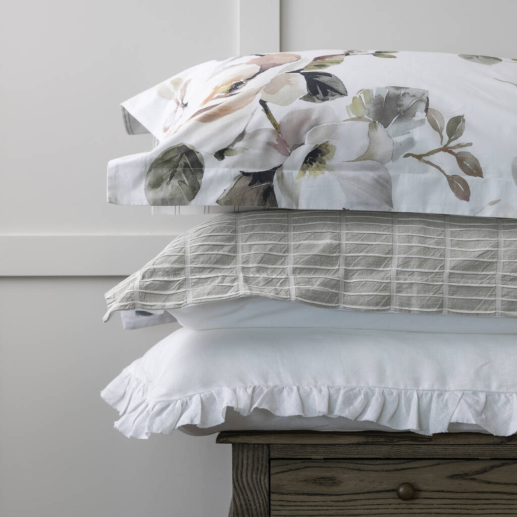 Loft Linen Frill Pillowcase Set Of Two By Wallace Cotton