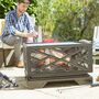 Square Brushed Bronze Effect Deep Steel Firepit, thumbnail 3 of 5