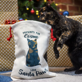 Personalised Cat Christmas Sack Small, 4 of 11