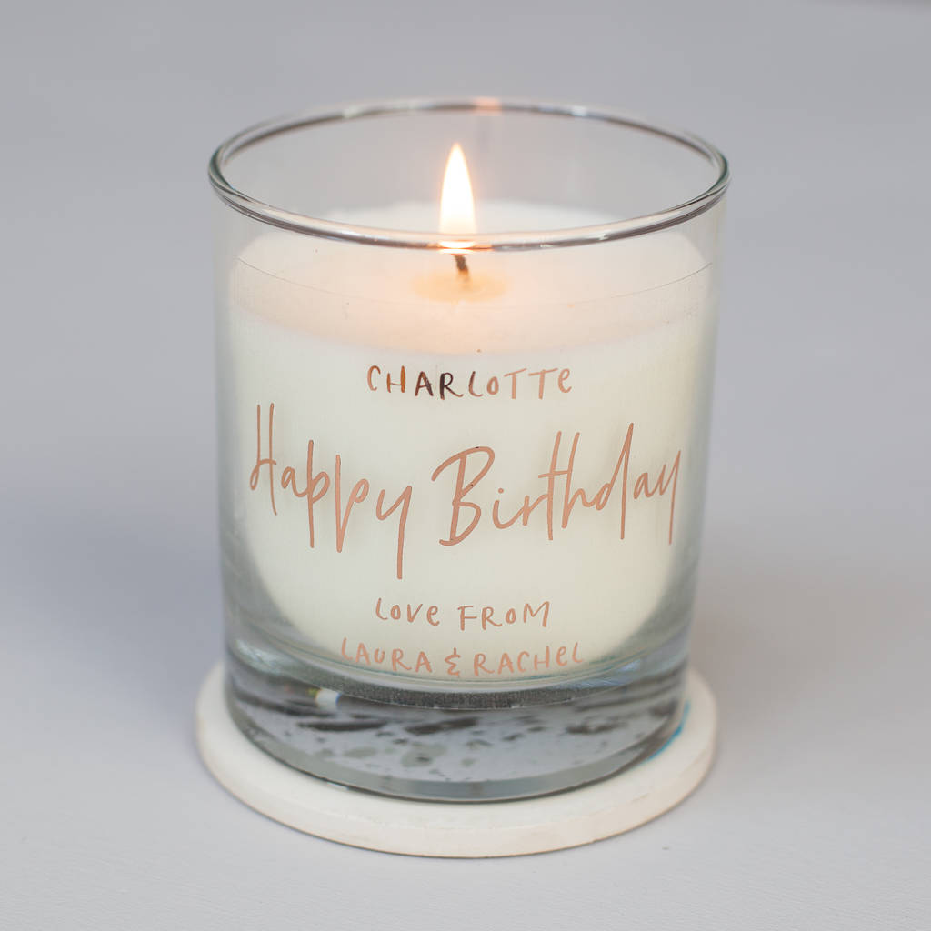 Happy Birthday Personalised Candle By Little Cherub Design ...