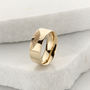 Wide Gold Sunrise Ring In 9ct Yellow Gold 6mm, thumbnail 2 of 5