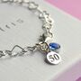 Sterling Silver 50th Bracelet With Birthstone, thumbnail 2 of 4