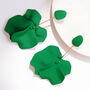 Racing Green Hand Painted Large Petal Drop Earrings, thumbnail 1 of 3