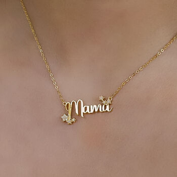 Mama Star Pendant Necklace 18 K Gold Plated, 2 of 7
