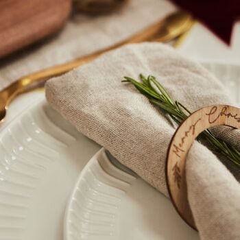 Personalised Natural Traditional Christmas Napkin, 2 of 3