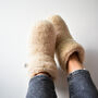 Helsinki Merino Wool Slippers Boots In Beige, thumbnail 8 of 9