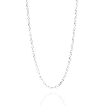 Sterling Silver Plain Belcher Chain Necklace, 2 of 3