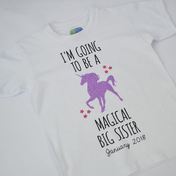 'Magical Big Sister' New Baby Announcement T Shirt, 3 of 5