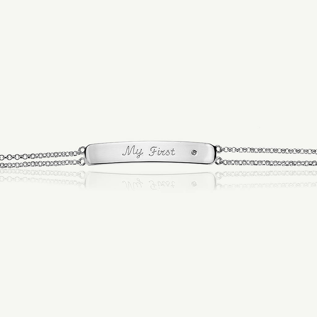 baby's first diamond christening bracelet by molly brown london